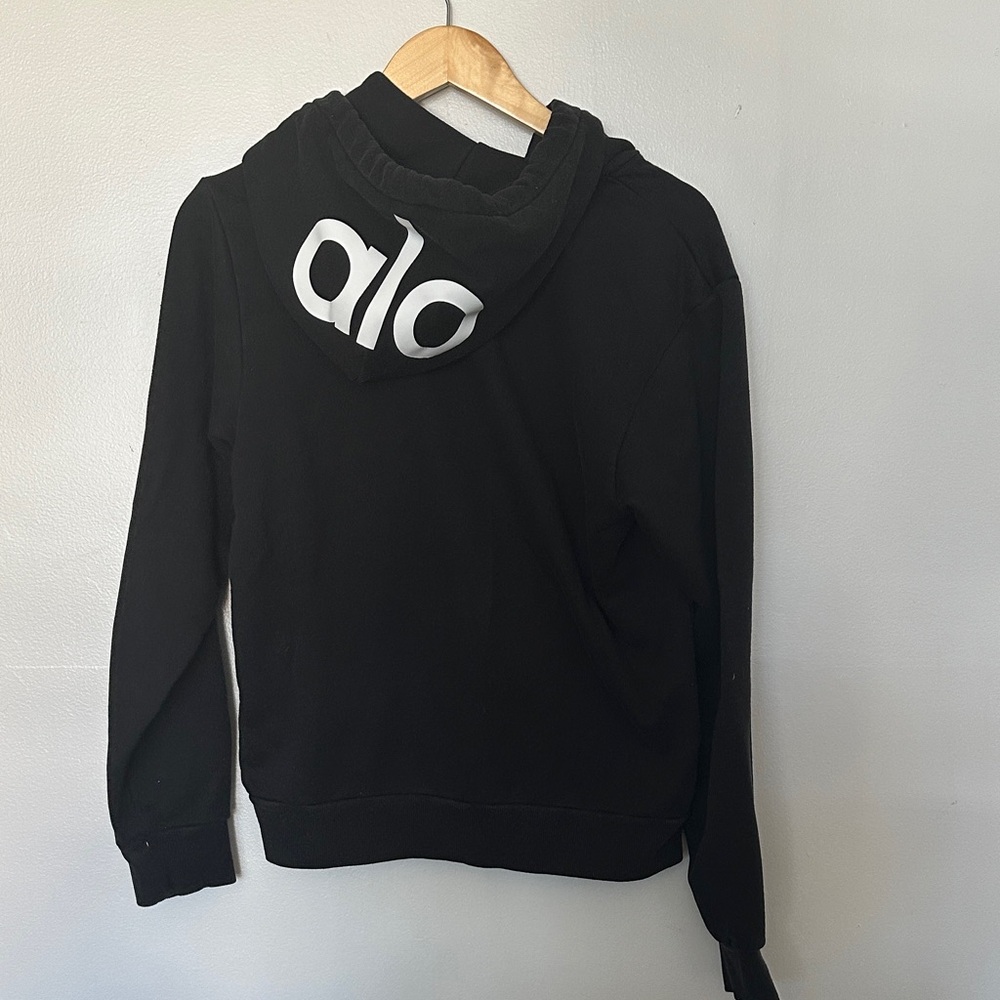 ALO Yoga Kids Black Sweatshirt with White Logo